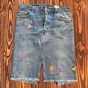 Levi’s patch work/embroidered skirt